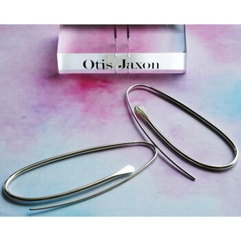 Long Paperclip Silver Drop Earrings, 3 of 7