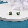 Sterling Silver Genuine Jade Planet Stud Earrings, thumbnail 6 of 12