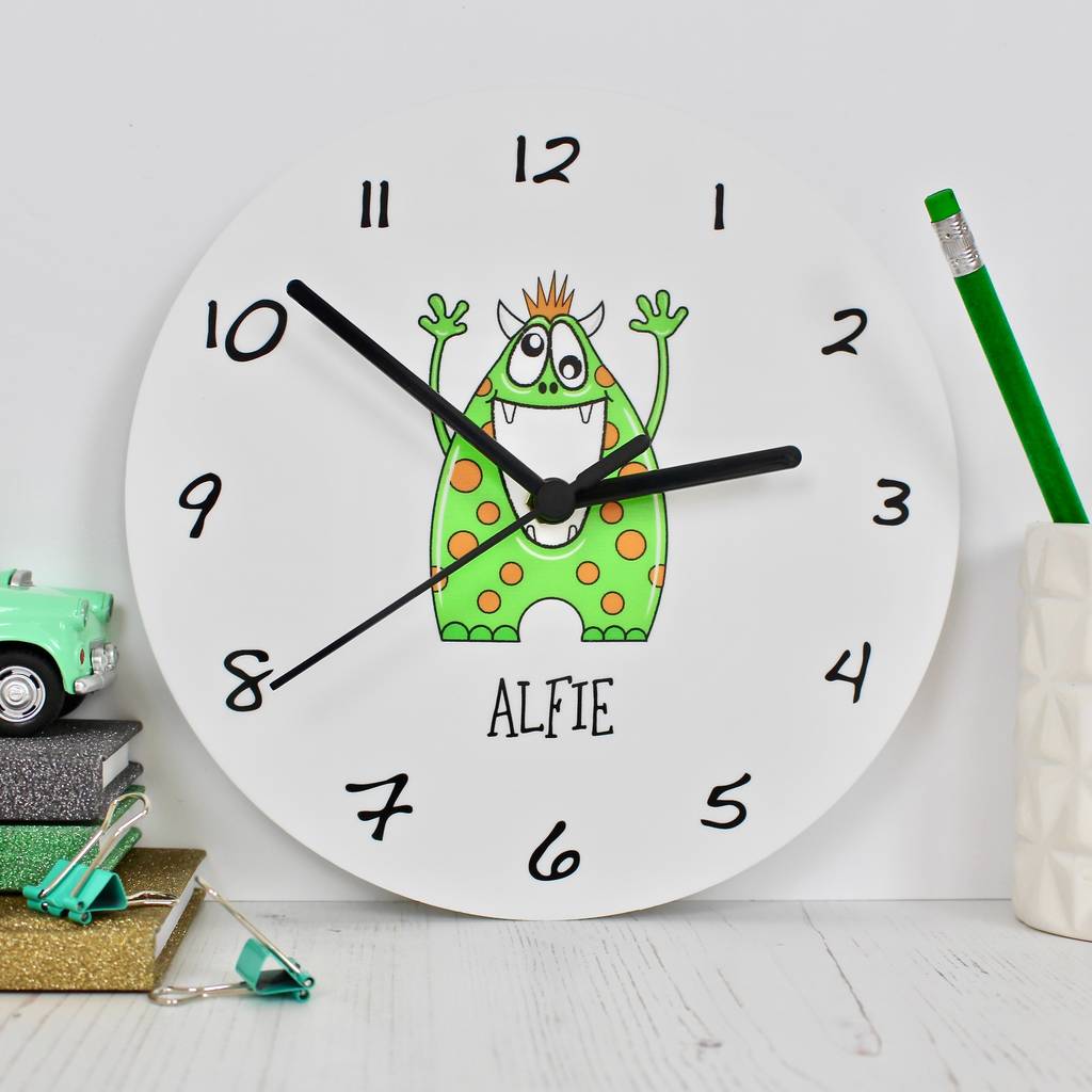Personalised Little Monster Nursery Clock By Adam Regester Design
