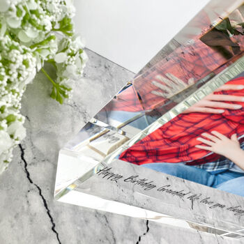 Personalised Freestanding One Photo Giant Crystal Block 19.5cm X 14cm Portrait, 4 of 7