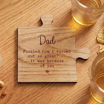 Personalised Fathers Day Wooden Coaster Gift, 4 of 5