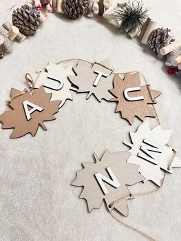 Autumn Bunting Wooden Autumnal Home Decoration Garland, 6 of 12