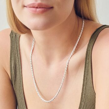 Sterling Silver Rope Chain Necklace 22 Inch, 2 of 5