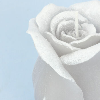 G Decor Elegant Silver Rose Decorative Candle, 3 of 3