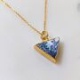 Triangle Dendritic Agate Gemstone Necklace, Gold Plated, thumbnail 3 of 7