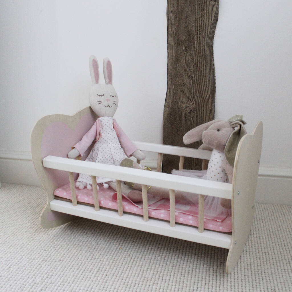 Wooden Dolls Cot By Lime Tree London