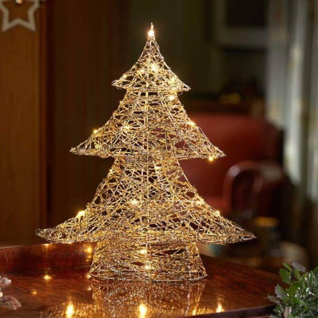 40cm Gold Wire Christmas Tree