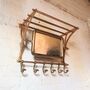 Antiqued Gold Retro Mirror Rack And Hooks, thumbnail 1 of 5