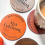 Personalised Favourite Teacher Leather Coaster Gift, thumbnail 6 of 6