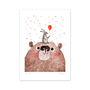 Bear And Bunny A4 Recycled Art Print, thumbnail 3 of 5