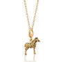 Zebra Charm Necklace, Sterling Silver Or Gold Plated, thumbnail 9 of 9