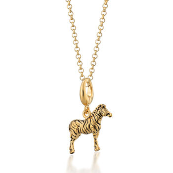 Zebra Charm Necklace, Sterling Silver Or Gold Plated, 9 of 9