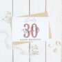 Personalised 30th Glitter Birthday Card, thumbnail 1 of 1