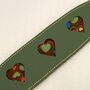 Green Leather Collar With Love Hearts Design Cut Outs, thumbnail 5 of 6