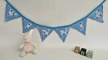 Bunting Pink Velour Personalised Baby Nursery Decor, 10 of 12