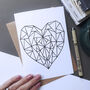 Geometric Heart | Scandinavian | Birthday Card, thumbnail 4 of 4
