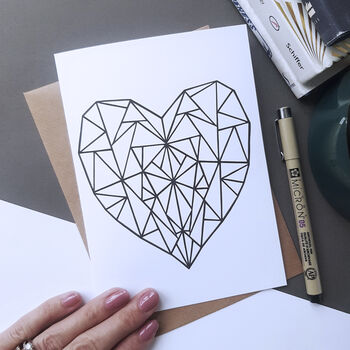 Geometric Heart | Scandinavian | Birthday Card, 4 of 4