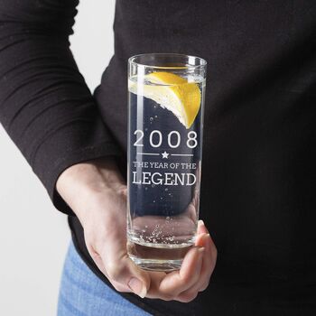 'Year Of The Legend' Highball Glass Milestone Birthday Gift, 3 of 4