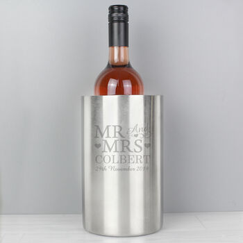Mr And Mrs Personalised Wine Cooler, 2 of 2