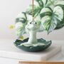 Ceramic Yoga Frog Incense Stick Holder, thumbnail 1 of 3