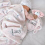 Personalised Pink Dalmatian Puppy Comforter And Blanket, thumbnail 8 of 12