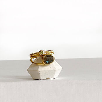 Saloni Peridot And Labradorite Ring, 4 of 7