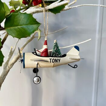 Personalised Santa Plane Decoration, 2 of 6