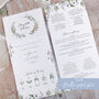 Periwinkle Wreath Concertina Wedding Invitations, thumbnail 3 of 7