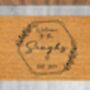 Personalised Coir Doormat With Wreath Design, thumbnail 1 of 8