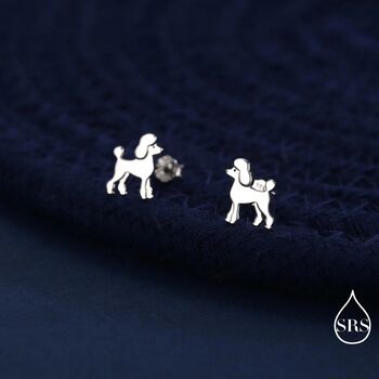 Sterling Silver Poodle Dog Stud Earrings, 3 of 12