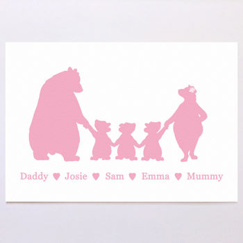 Personalised Bear Family Print, 4 of 7