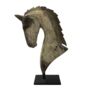 Xl Wooden Carved Horse On Metal Stand, thumbnail 2 of 2