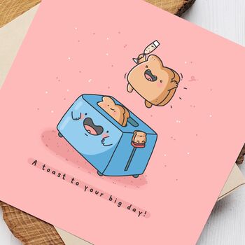 Cute Toast Celebration Day Greetings Card, 7 of 9