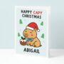 Personalised Capybara Christmas Card, thumbnail 1 of 3