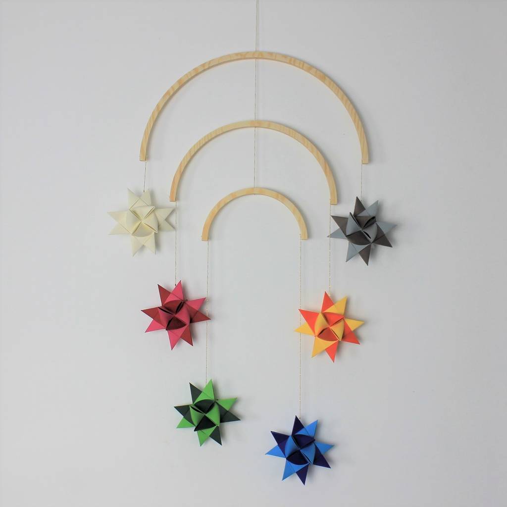 Rainbow Origami Star Baby Mobile By Deja Ooh