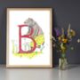 B Is For Bear Alphabet Art Print, thumbnail 1 of 12