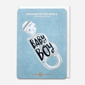 'Welcome To The World Baby Boy' Card, 2 of 2