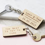 Couples Personalised Wooden Keyring, thumbnail 1 of 3