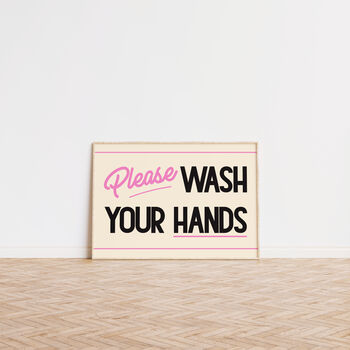 Please Wash Your Hands Retro Bathroom Print, 6 of 8
