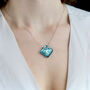 Turquoise Diamond Shaped Fused Glass Necklace, thumbnail 8 of 9