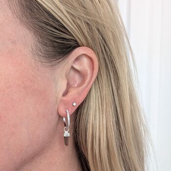The En Pointe Smoky Quartz Earrings, Silver, 4 of 8