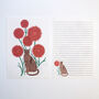 Cat And Dahlias Letter Writing Set, thumbnail 2 of 5