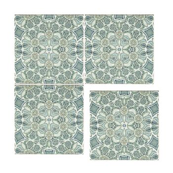 Aqua Pomegranate Handprinted Ceramic Tile, 6 of 11