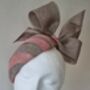 Strped Pink And Grey Head Piece With Bow Detail, thumbnail 4 of 4