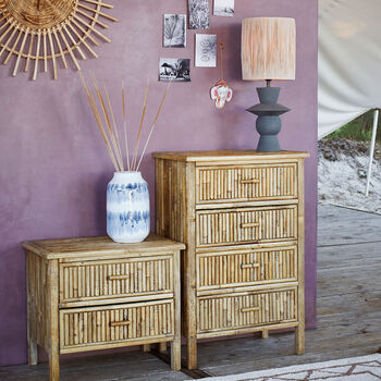 Madam Stoltz Iron Table Lamp With Natural Raffia Shade, 3 of 5