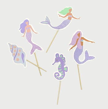 Magical Mermaid Cupcake Toppers X 10, 2 of 2