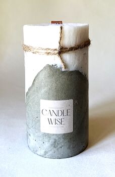 Scented Concrete Design Pillar Candle Tall, 3 of 3
