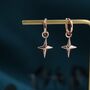 Sterling Silver Chunky Star Huggie Hoop Earrings, thumbnail 3 of 11