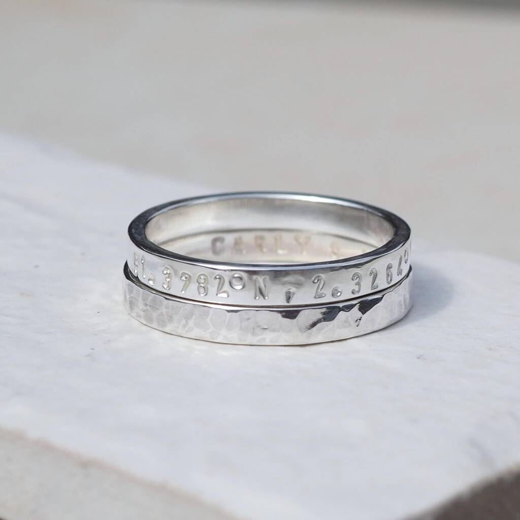 Personalised Hand Stamped Message Ring By aujune