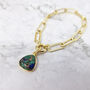 18k Gold Plated Azurite Paperclip Chain Bracelet, thumbnail 1 of 2